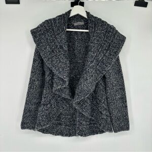 Elsamanda Blue Gray Knit Wool Blend Cardigan Sweater Medium